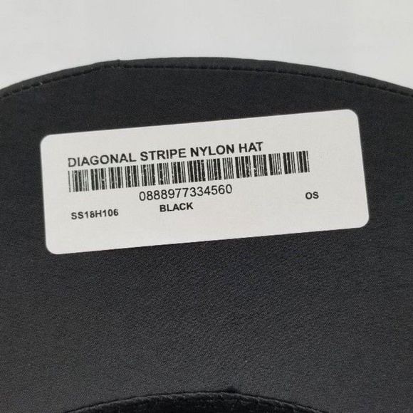 Supreme Diagonal Stripe Nylon Hat Black NEW - Picture 4 of 4